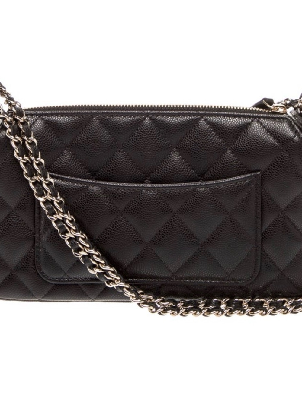 CHANEL Black Quilted Leather Shoulder Bag with Gold-Tone Chain - Picture 3 of 7